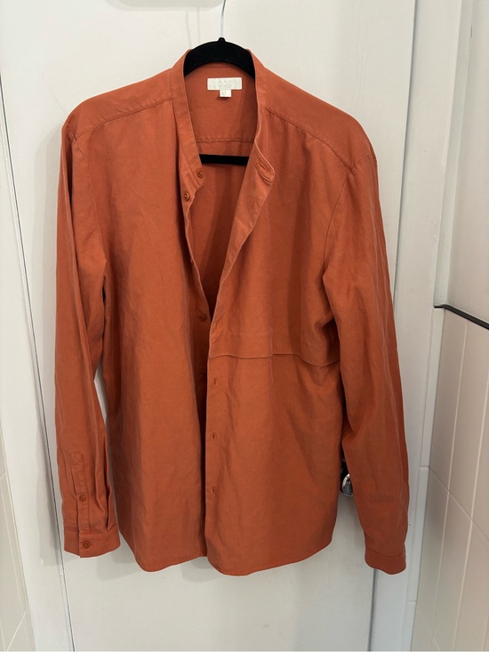 COS Tops - COS Women’s Lightweight Button-Up Shirt Jacket in Burnt Orange